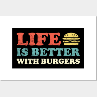 Retro Hamburger Happiness: Life Is Better With Burgers Posters and Art